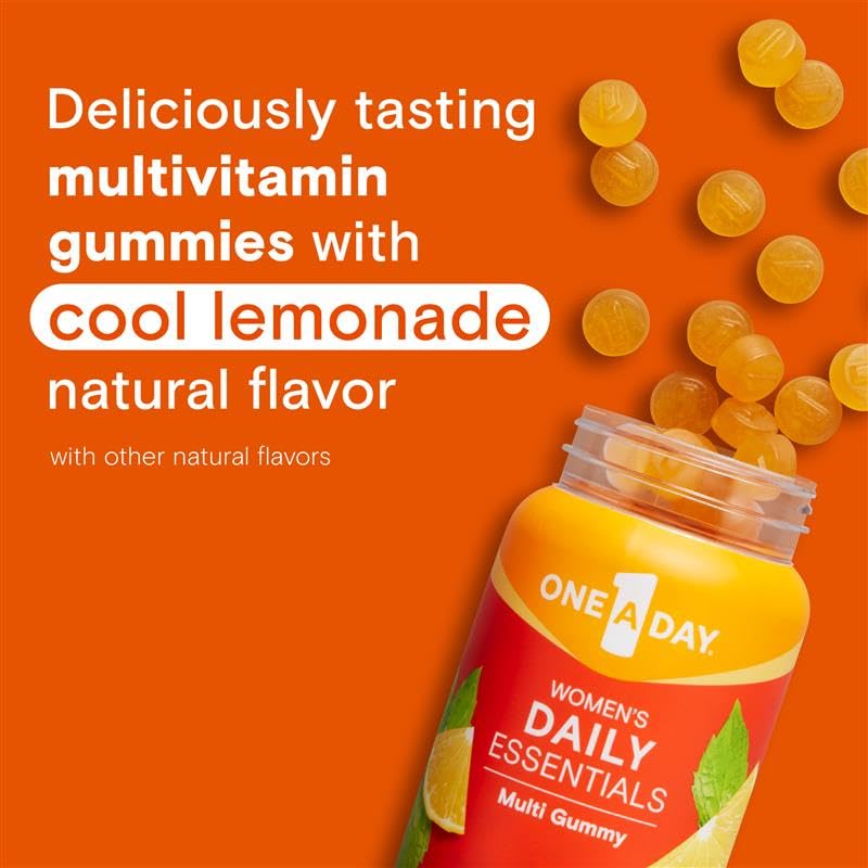One A Day Women’s Daily Essentials lemonade flavor gummies ready for daily use