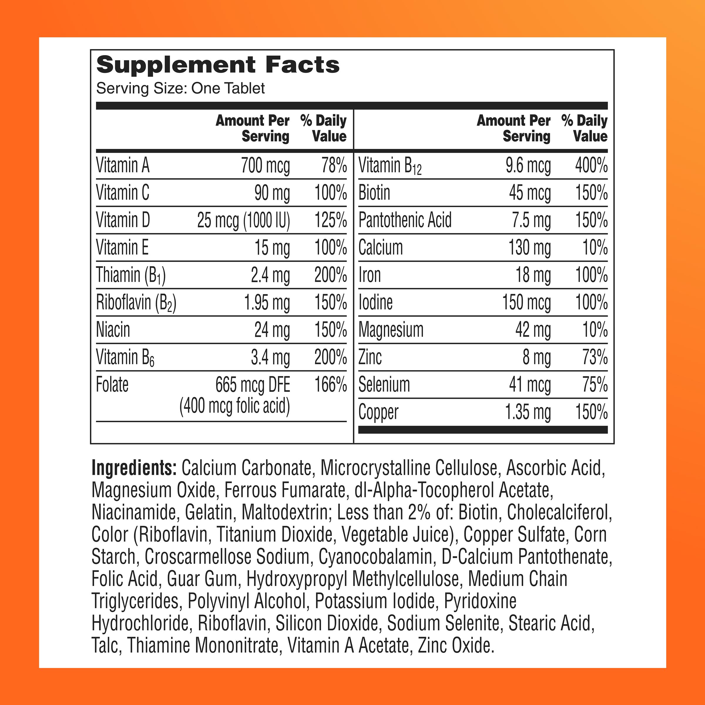 One A Day Women’s Multivitamin energy and immunity support visual
