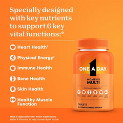 One A Day Women’s Multivitamin tablet close-up illustrating immune and bone support