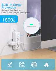 One Beat 1800J surge protector protects multiple devices quickly