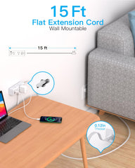 One Beat 9-in-1 power strip with six outlets and USB ports for streamlined charging