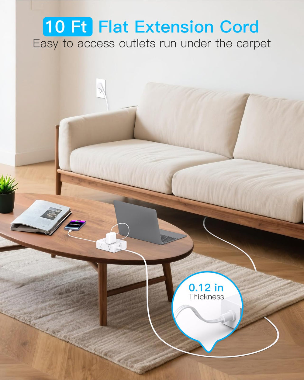 One Beat eight outlets with USB-C and USB-A for multi-device charging