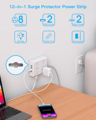 One Beat flat plug design keeps outlets accessible and wires neat
