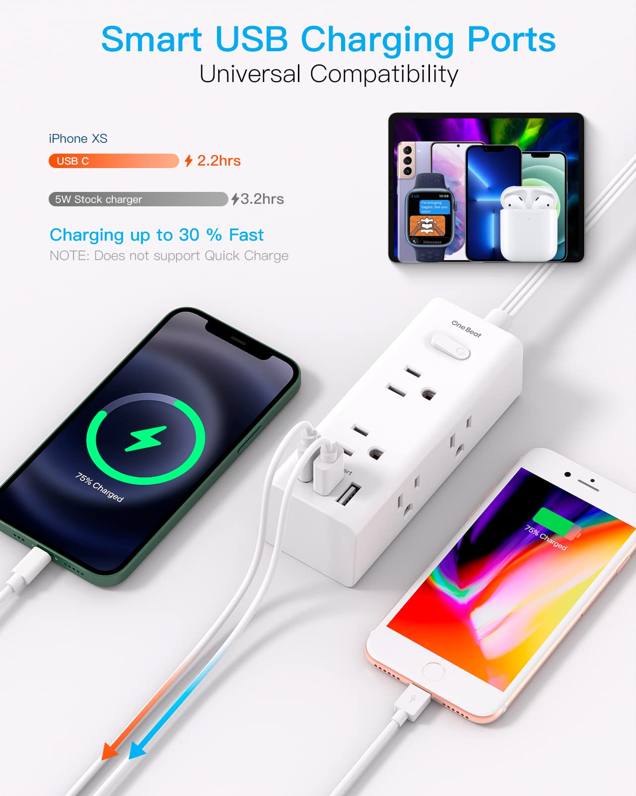 One Beat flat-wall adapter keeps outlets accessible while staying hidden behind furniture