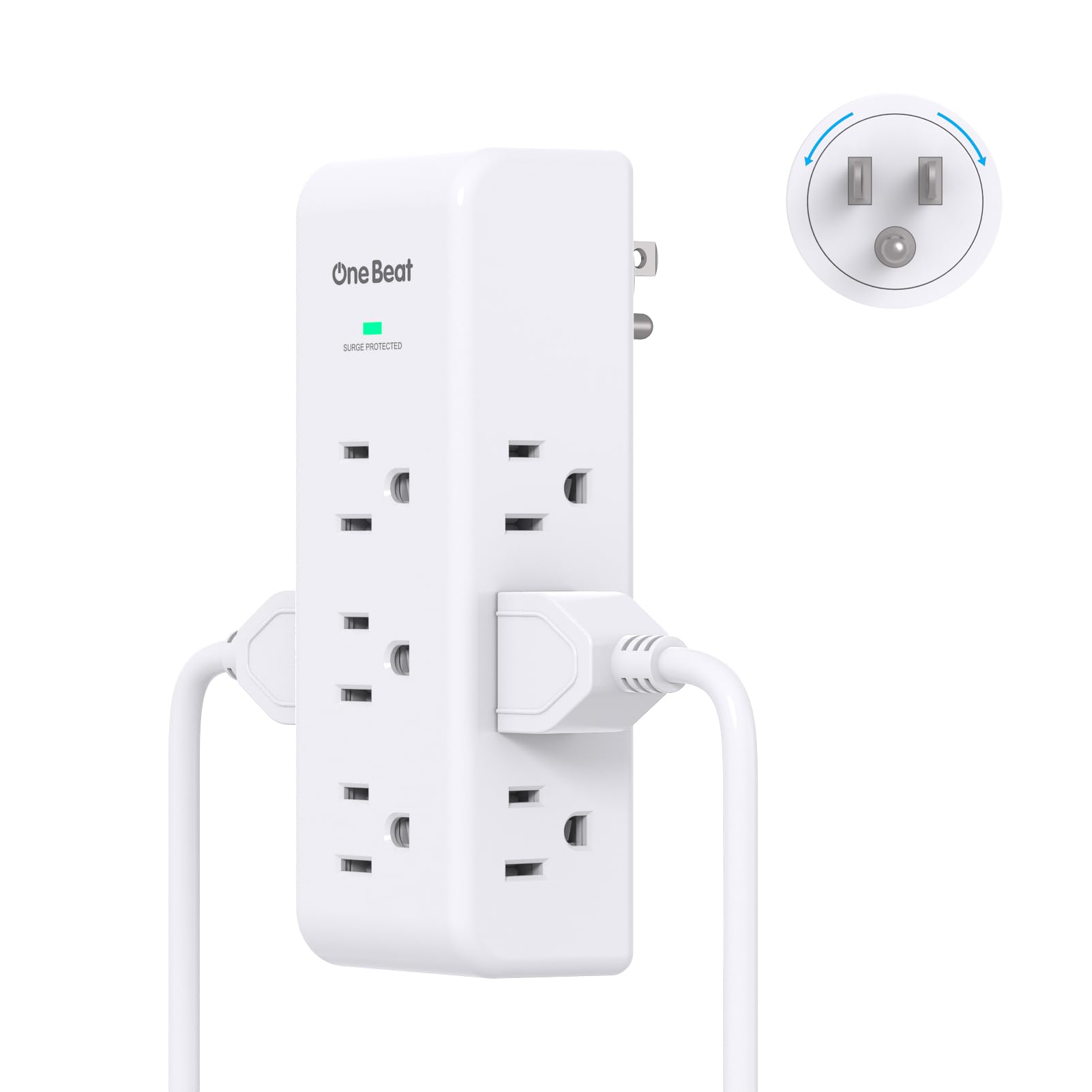 One Beat surge protector with nine outlets for organized charging in a dorm