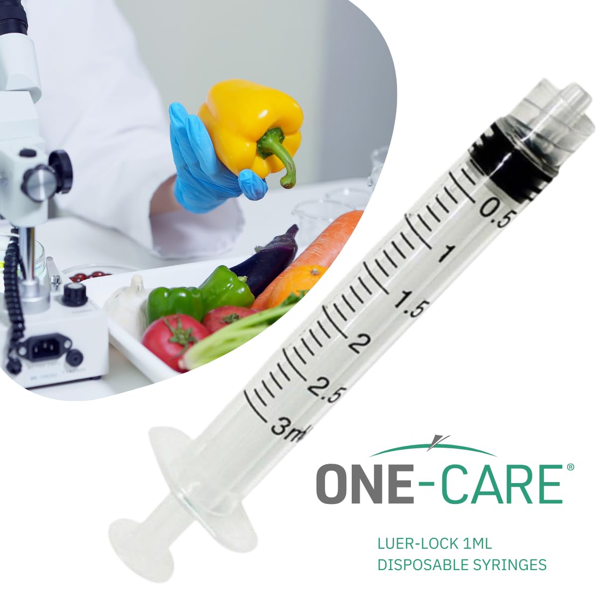 One-care blister-packed packaging keeps syringes clean and ready.