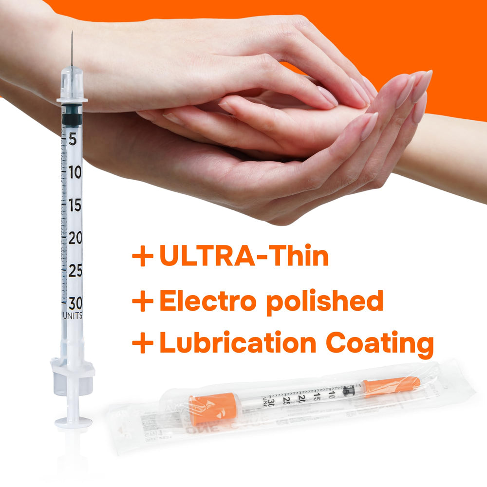 ONE-CARE syringe with 31G x 8mm needle for precise dispensing