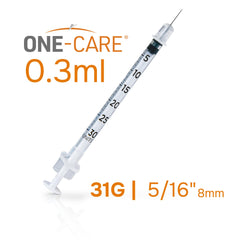 ONE-CARE syringe individually wrapped for clean handling