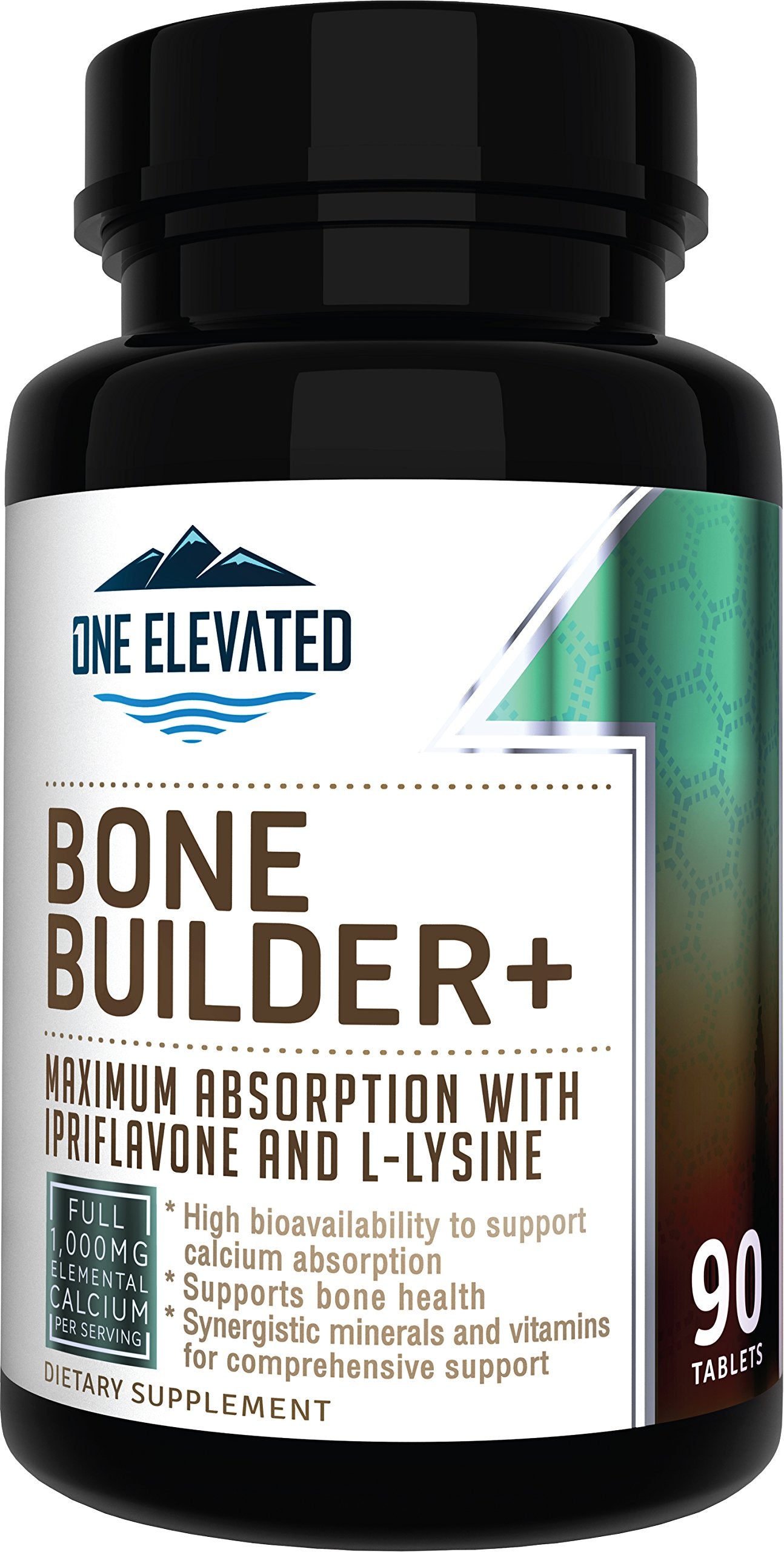 One Elevated Bone Builder bottle label highlights dosage and calcium sources.