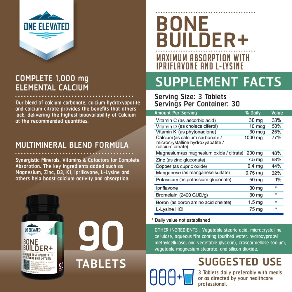 One Elevated Bone Builder capsules close-up shows high elemental calcium content.