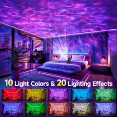 One Fire Nebula Wave Display showcasing dynamic patterns on walls and ceiling
