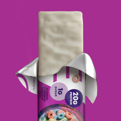 ONE Fruity Cereal bar post-workout snack for quick recovery.