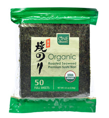 One Organic sushi nori pack with 50 sheets for easy sushi prep