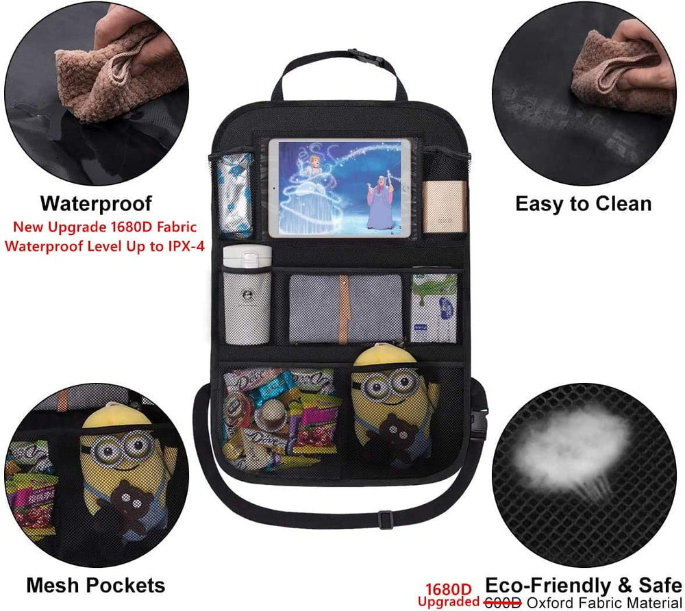 ONE PIX eight-pocket storage for snacks, toys, and essentials within arm's reach