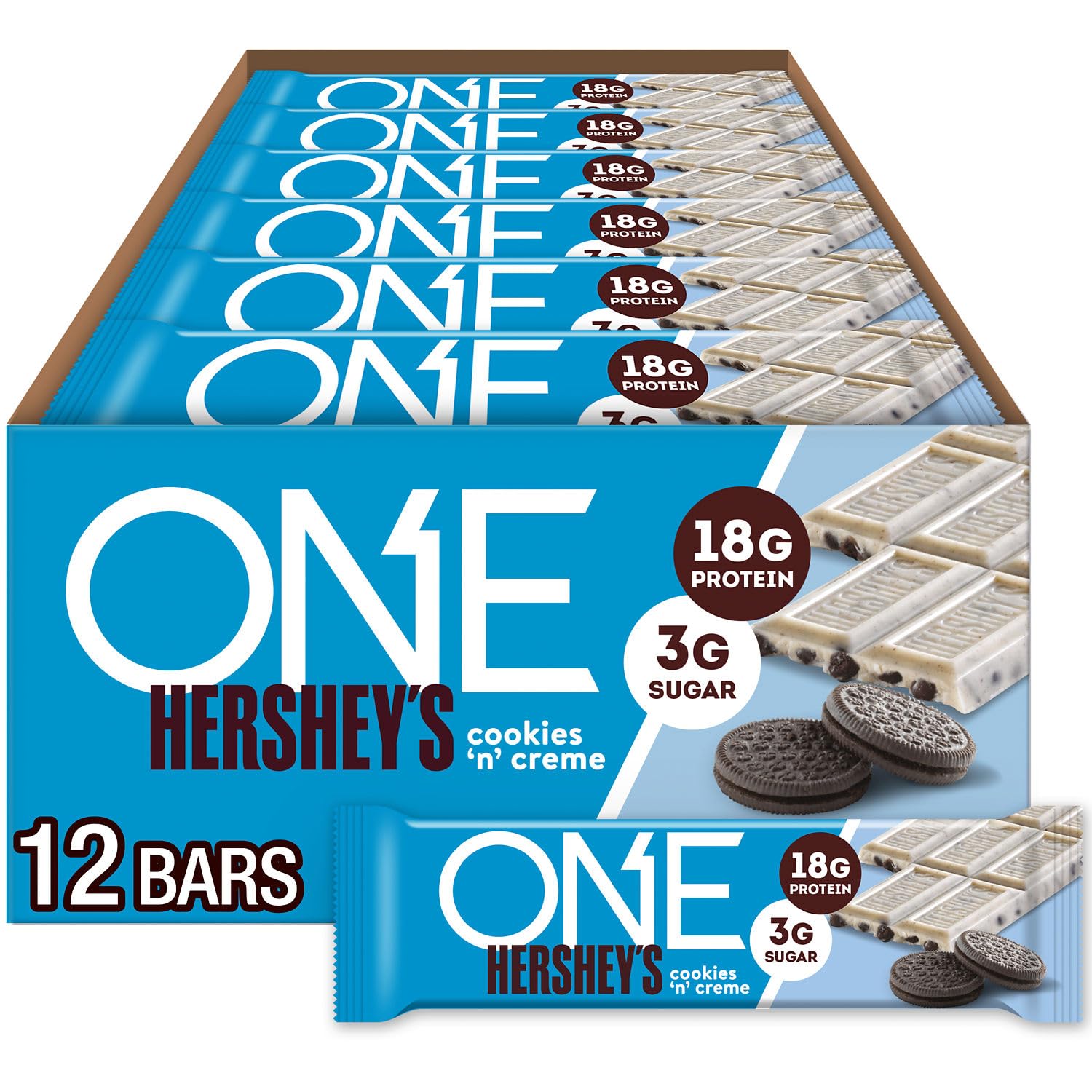ONE Protein Bar cookies n creme front view for quick protein boost