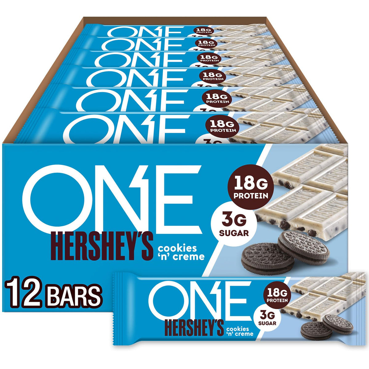 ONE Protein Bar cookies n creme front view for quick protein boost