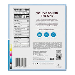 ONE Protein Bar cookies n creme packaging showing gluten free label for on-the-go snacking
