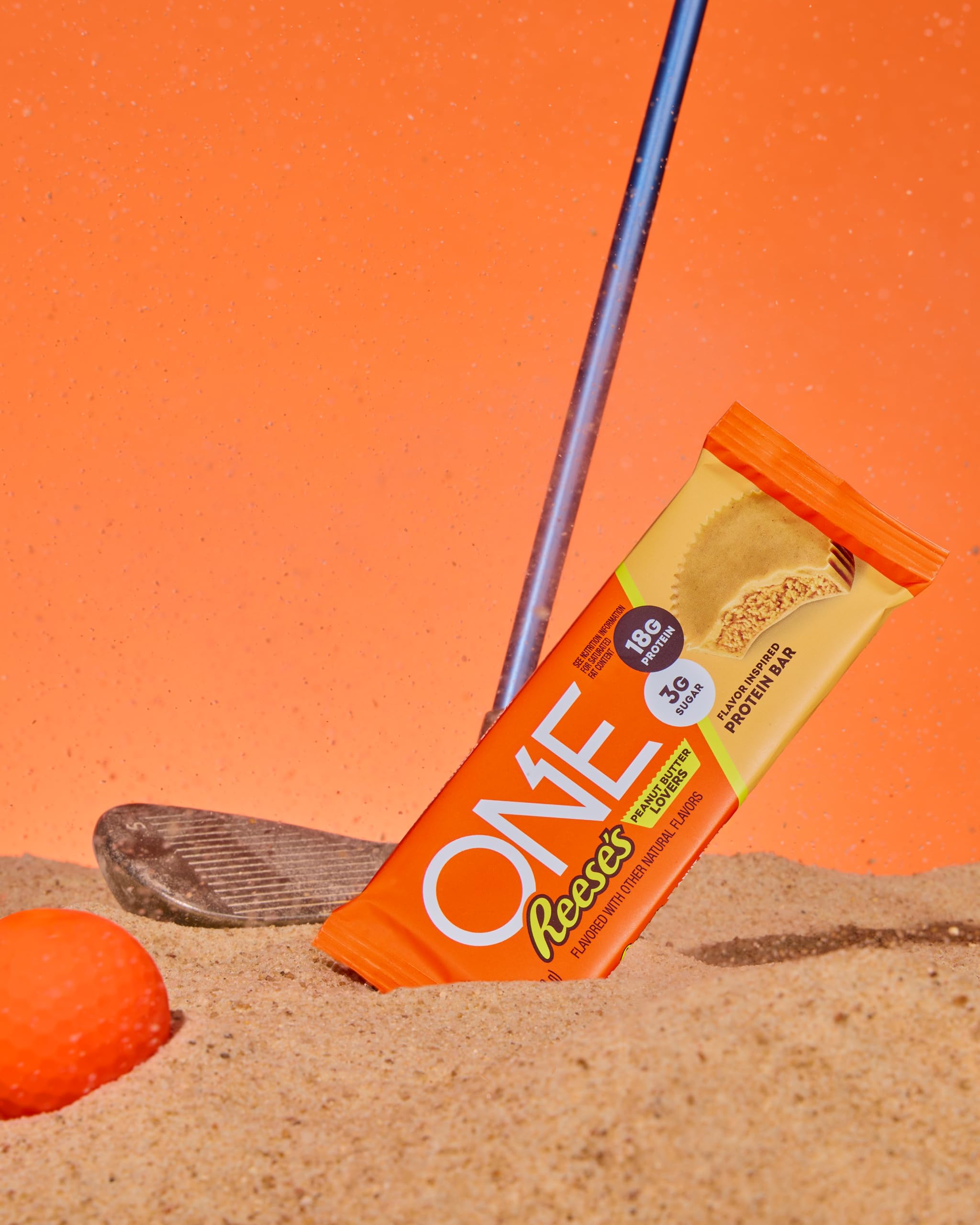 ONE protein bars gluten-free label on wrapper during travel