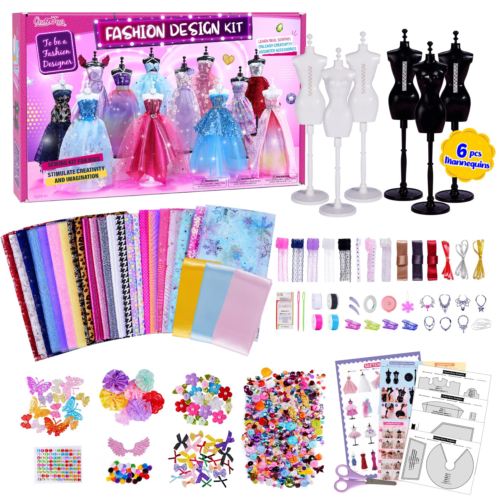 ONE TO FOUR six mannequins display outfits for budding designers
