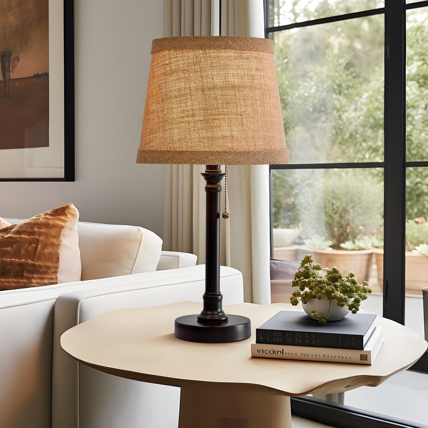 Oneach 19.5-inch table lamp with bedside base adds compact elegance to your space