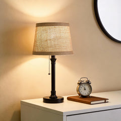 Oneach table lamp with fabric shade offers soft lighting and easy shade assembly