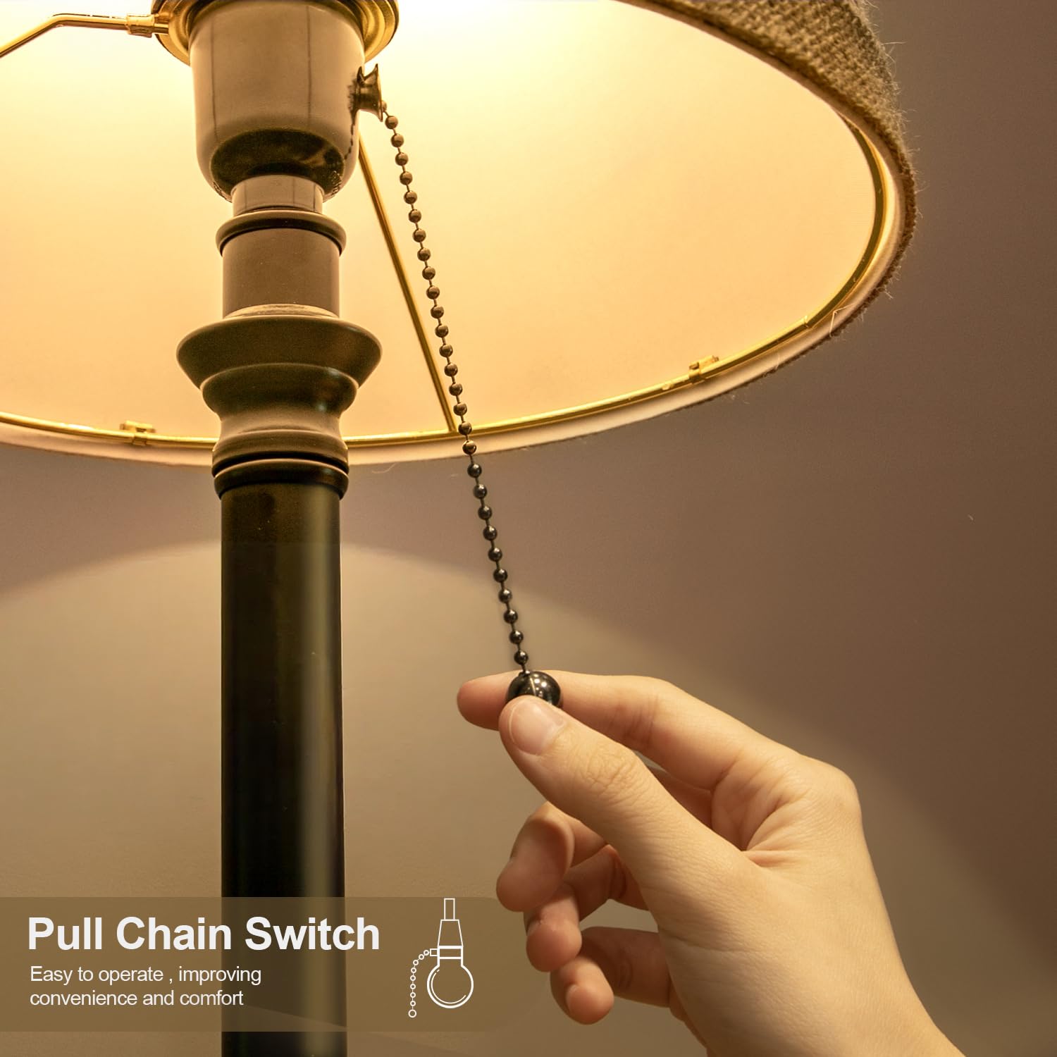 Oneach black table lamp enhances living room ambience with a modern silhouette