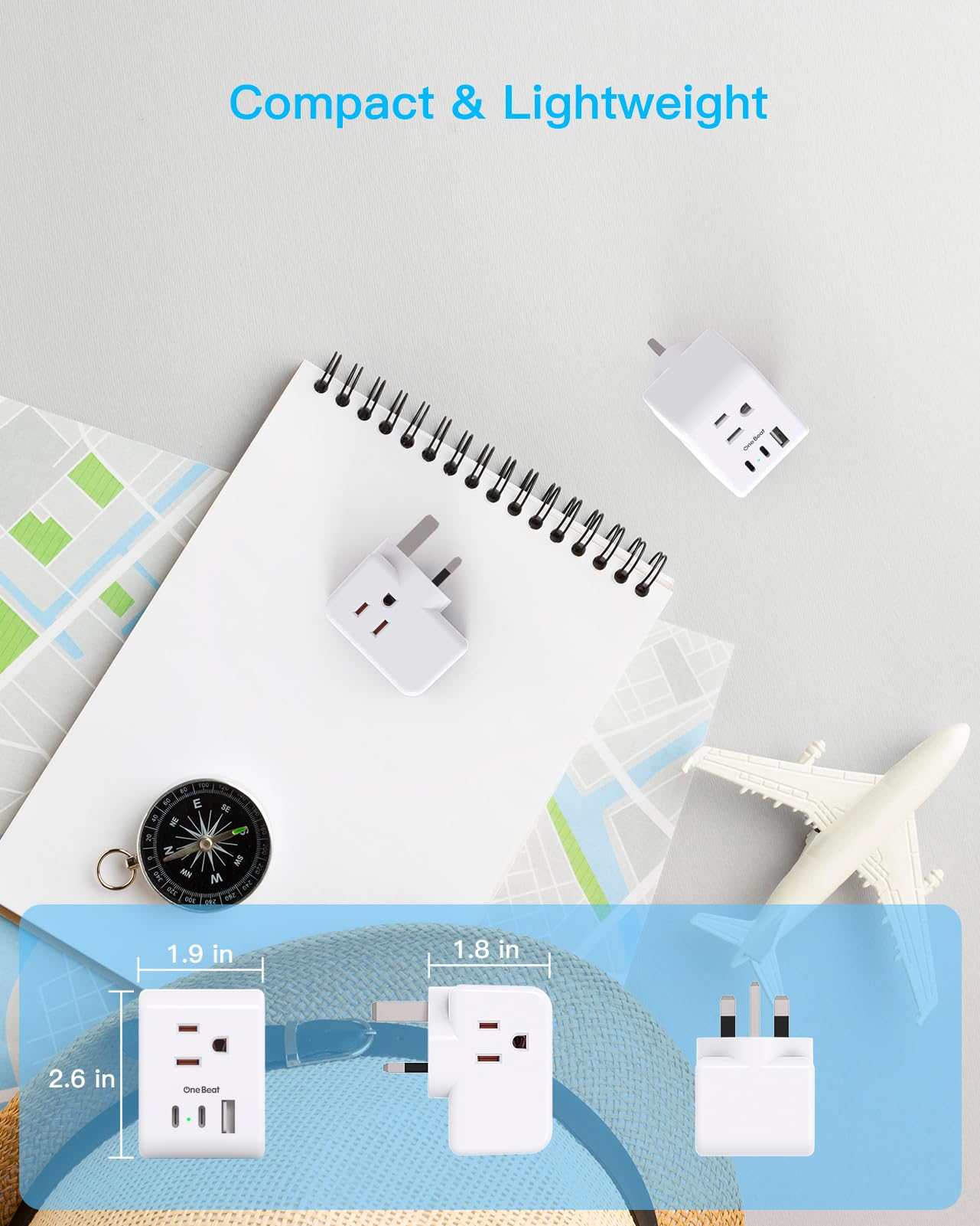 One Beat 6-in-1 ports in-use image emphasizing USB-C and USB-A speed.