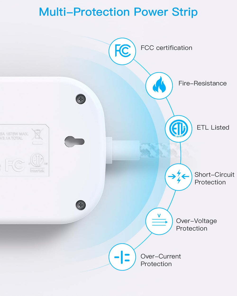 One Beat compact dorm travel essentials power strip for dorms and travel