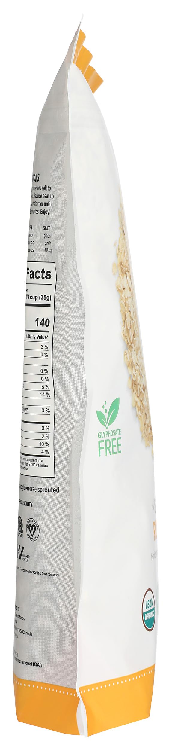 One Degree non-GMO seal visible on oats packaging