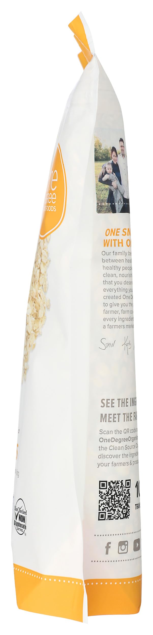 One Degree organic label emphasizing certified quality