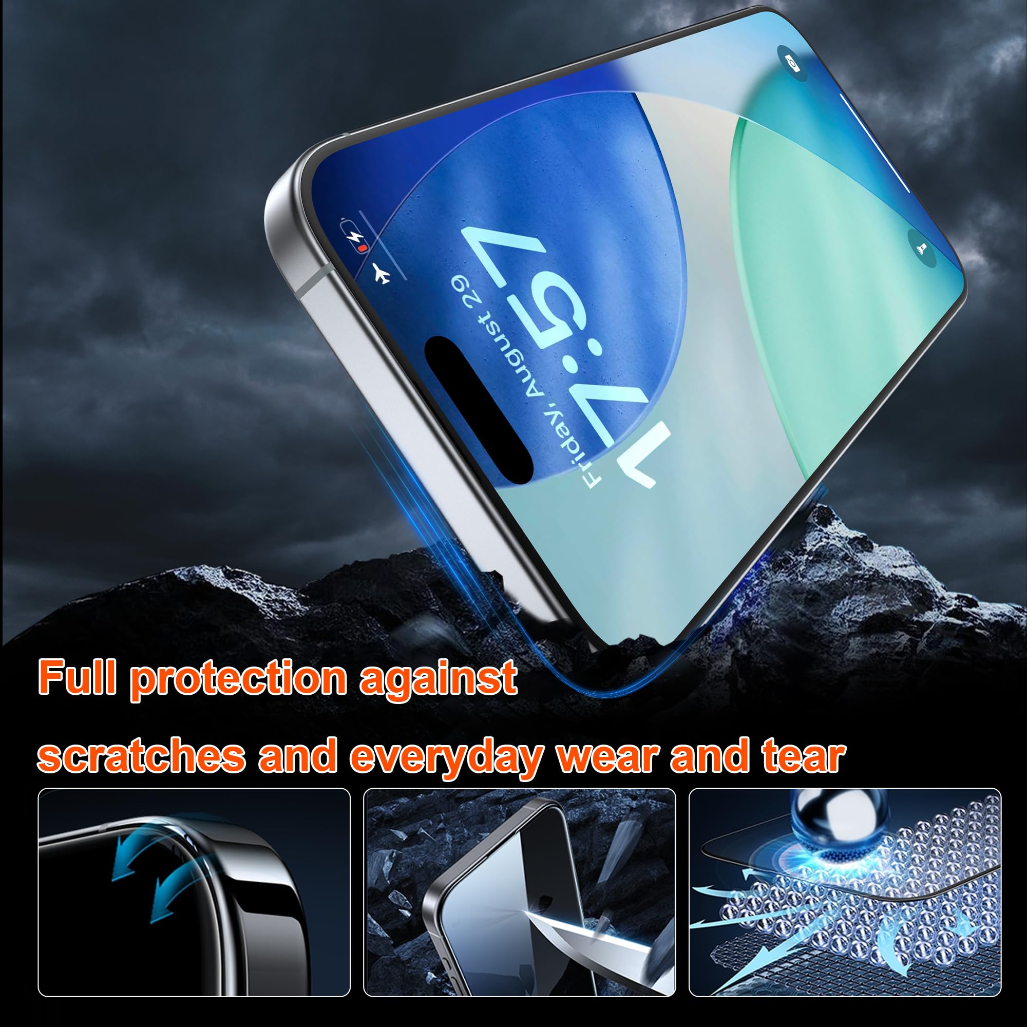OneFish 3D curved edge coverage delivers edge-to-edge clarity on iPhone 17 Pro Max.