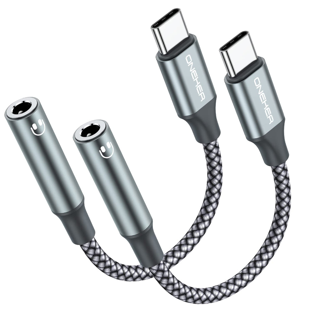 OneKer USB-C to Aux adapter 2-pack delivers clear headphone audio.
