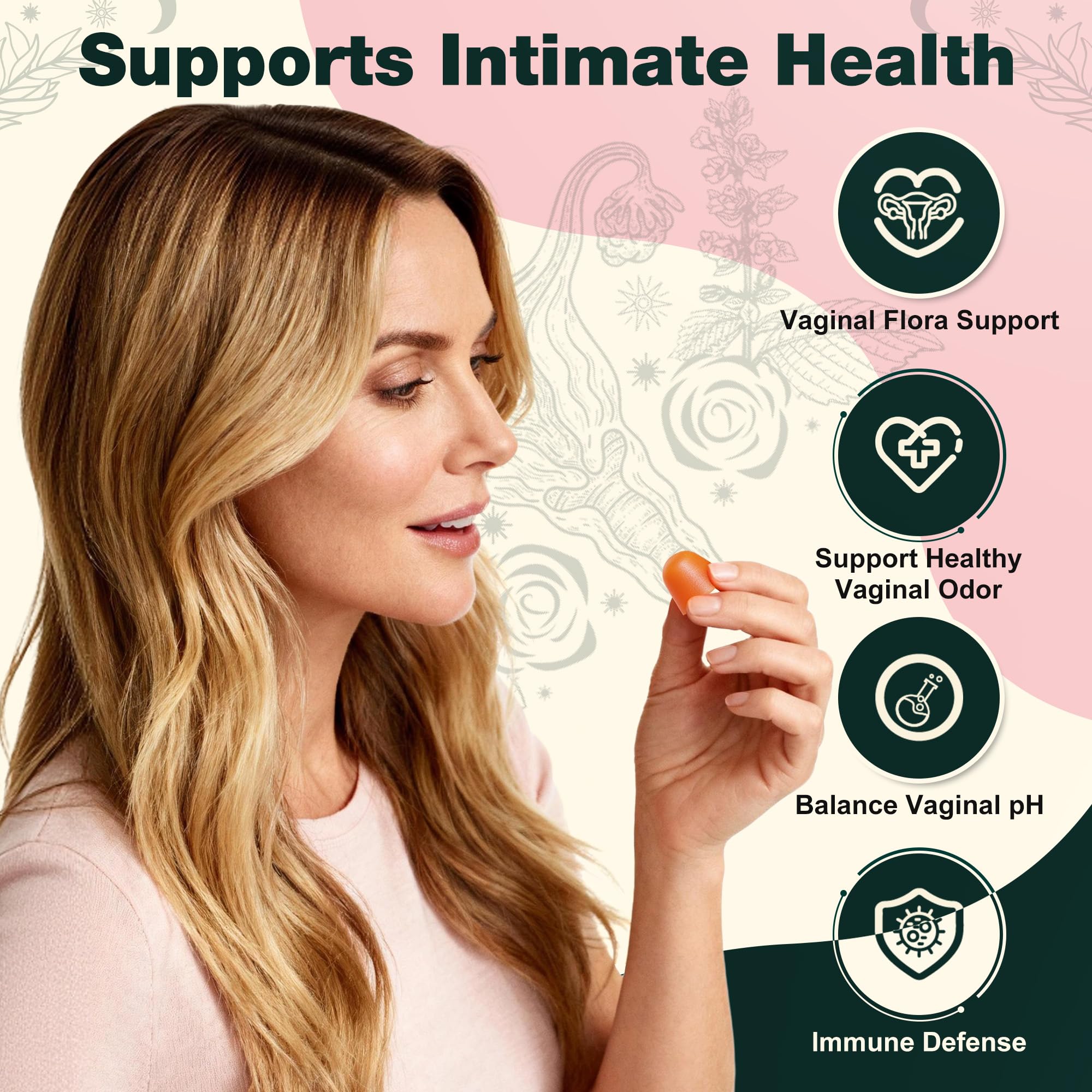 Close-up of Oneoo Feminine Balance Gummies, pineapple-flavored with chewy texture.