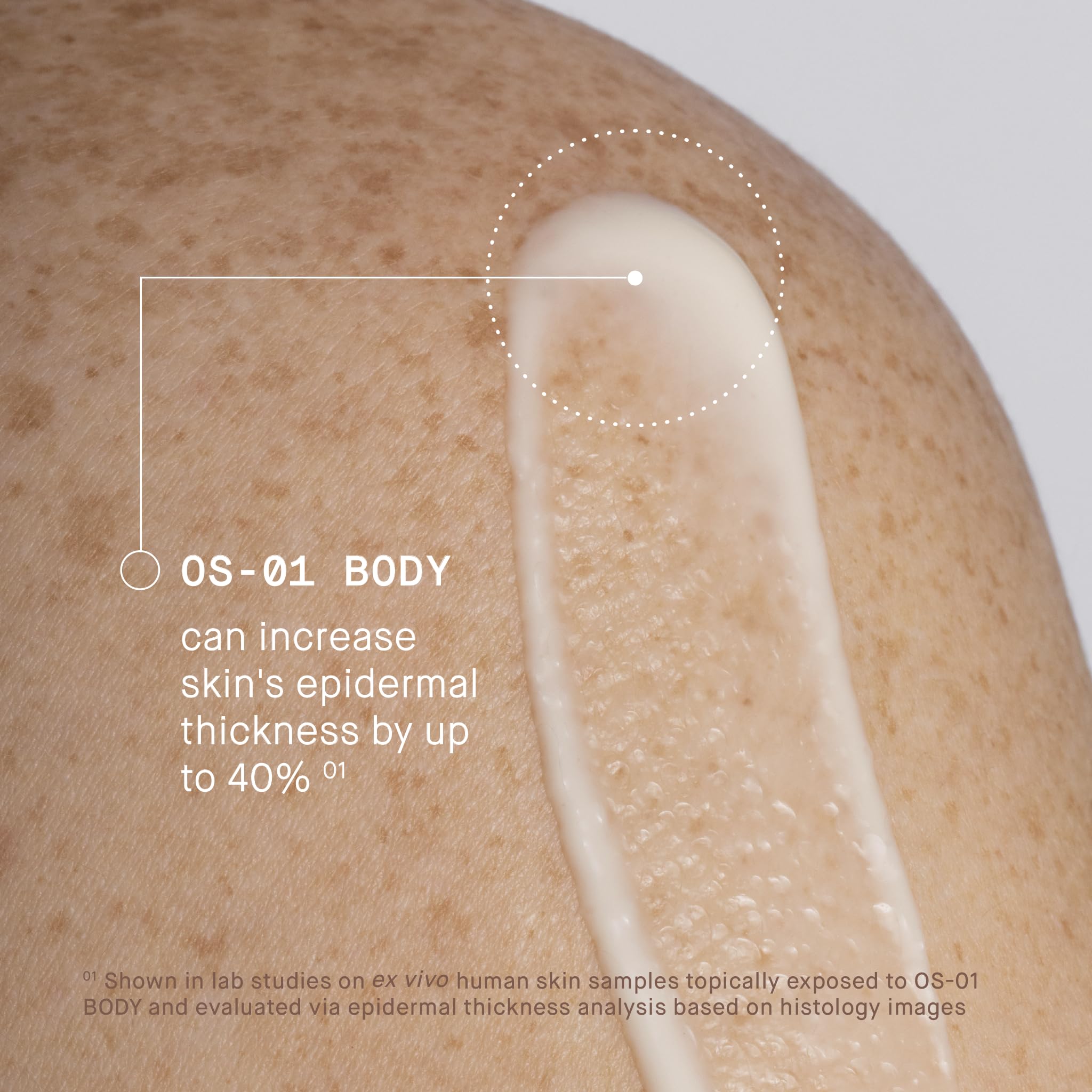oneskin BODY OS-01 peptide creamy texture; ideal for daily hydration.