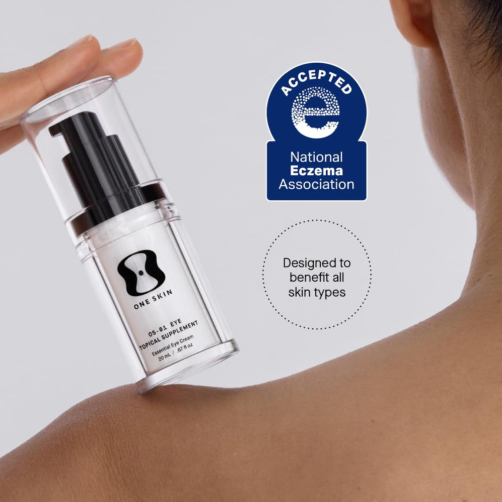 oneskin EYE OS-01 fragrance-free packaging signals clean, sensitive-skin confidence