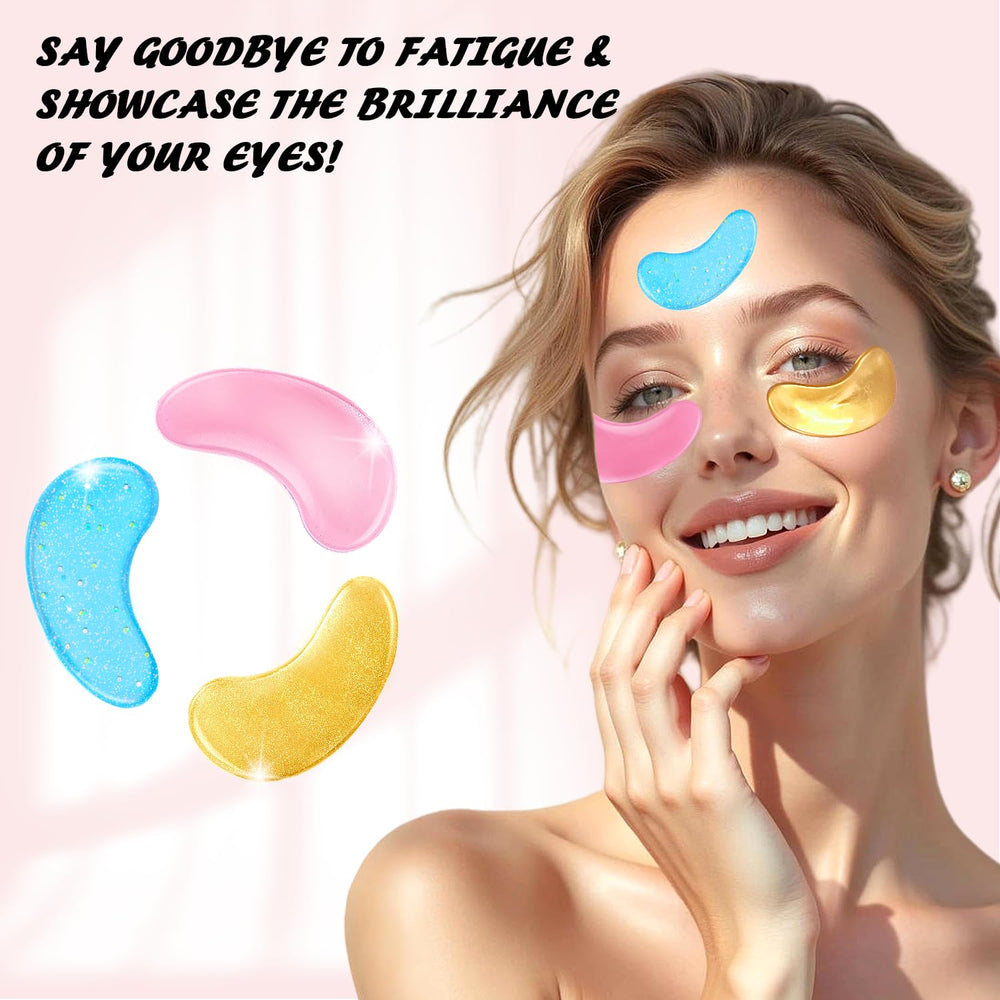 Onespring eye patches being applied under-eye for quick refresh