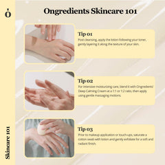 ONGREDIENTS Lightweight hydration texture shot showing fast absorption and glow without greasy feel.