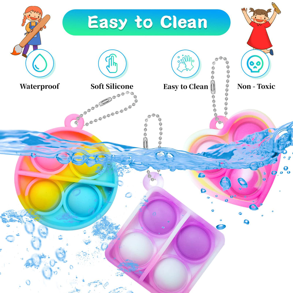 ONKULL colorful pop-keychains: durable silicone with bright hues for classroom fun.
