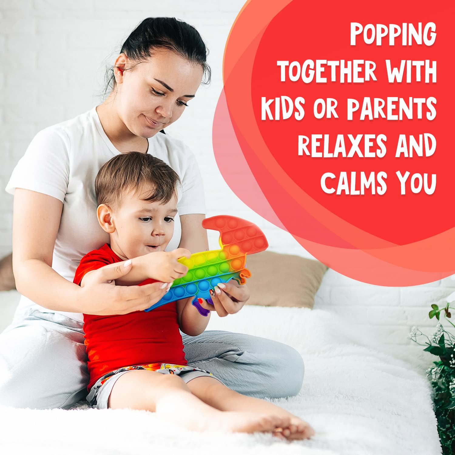 Only U dino-shape-1 - tactile silicone bubbles for focused play.