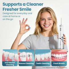Onlyone flosser cleans around braces and dental appliances
