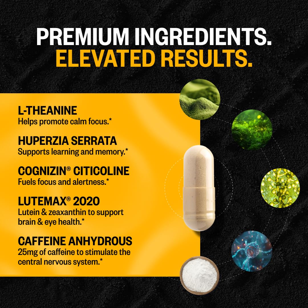 ONNIT Alpha Brain Black Label features Lion’s Mane for potential focus support