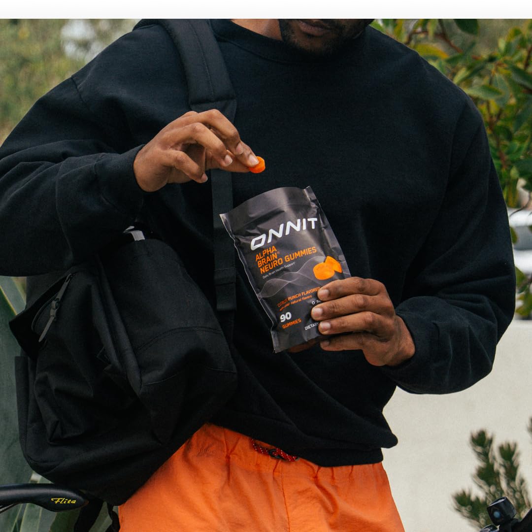 ONNIT Alpha Brain Neuro Gummies citrus punch packaging and label.