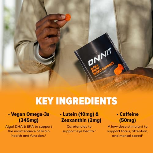 ONNIT Alpha Brain Neuro Gummies lutein and zeaxanthin symbol for eye health.