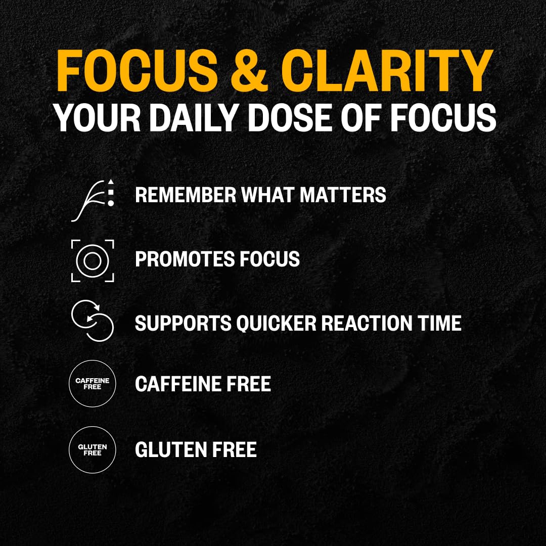 Nutrition facts panel of ONNIT Alpha Brain showing serving details for daily focus