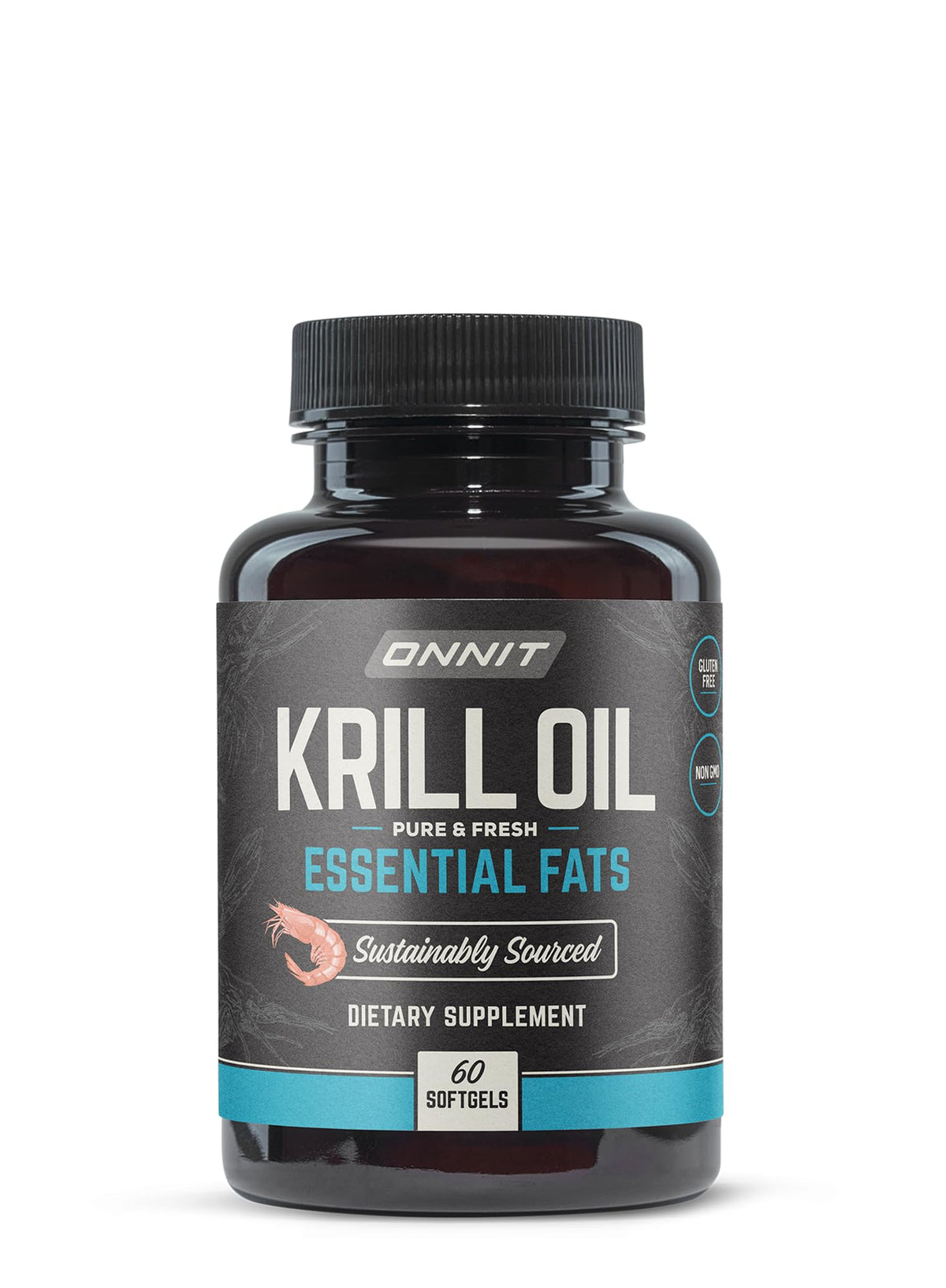 ONNIT Antarctic Krill Oil softgels bottle front for daily omega-3 support