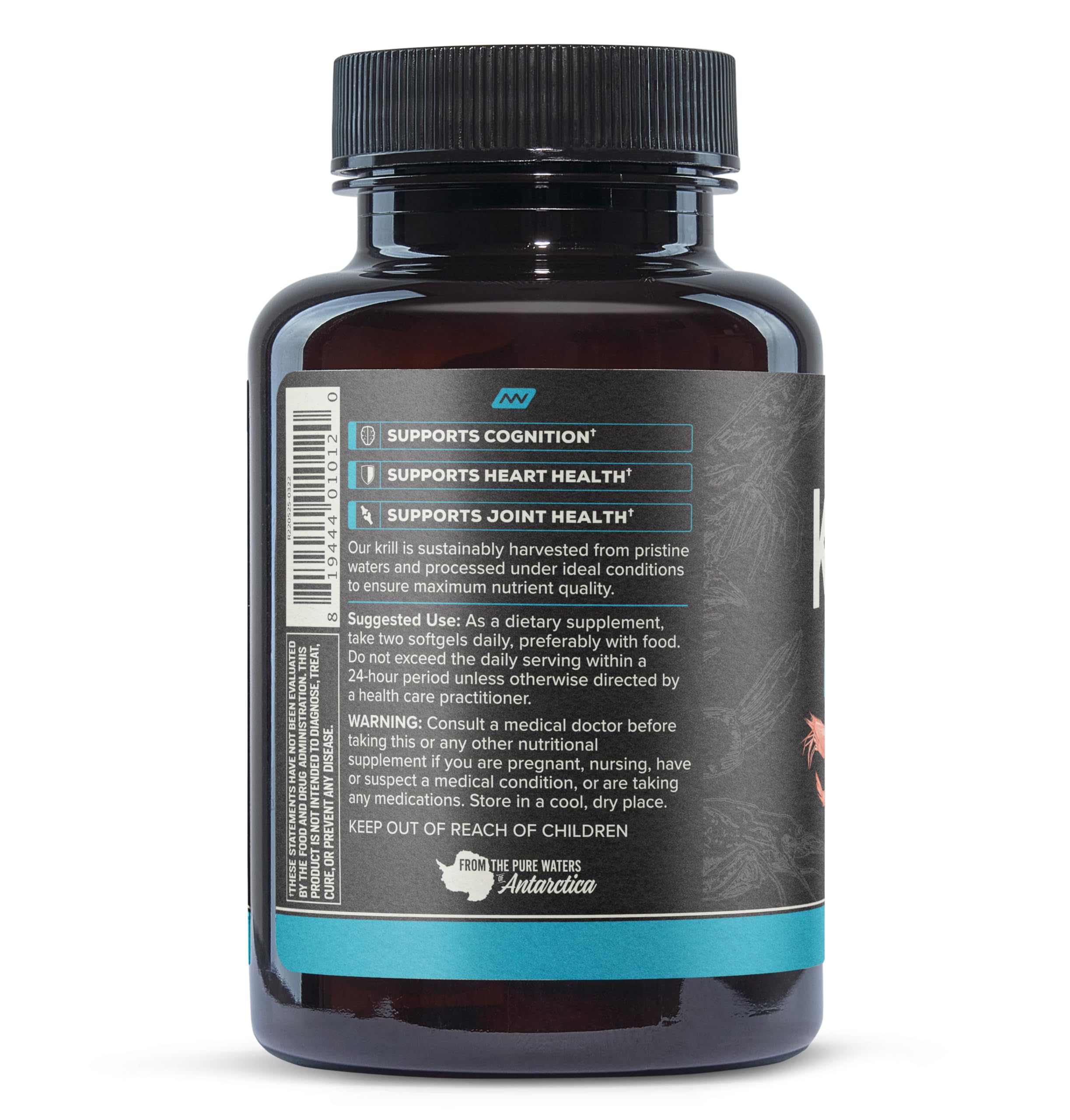 ONNIT Antarctic Krill Oil softgels capsules inside packaging highlight easy swallowing