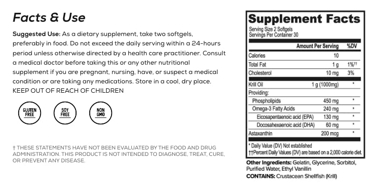 ONNIT Krill Oil label closeup shows IGEN Non-GMO testing and MSC certification for quality