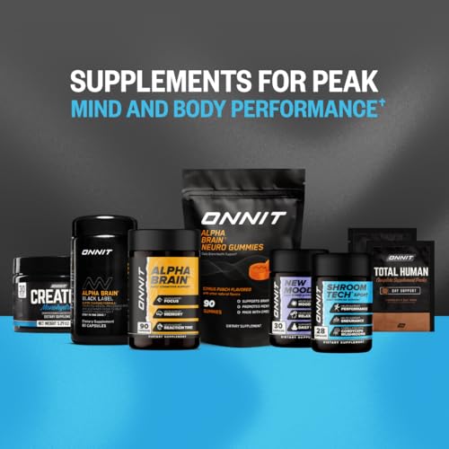 ONNIT logo and powder container on a clean workout bench.