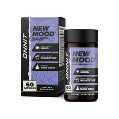 ONNIT New Mood bottle front view showing daily stress support formula