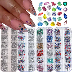 ONPRESS 4Boxes colorful heart nail charms for vibrant manicure accents